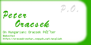 peter oracsek business card